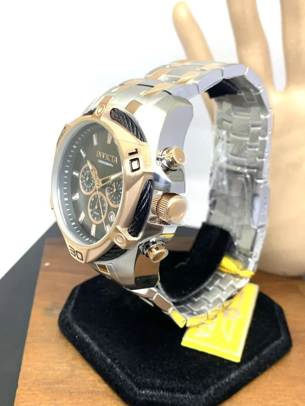 Invicta Men's Watch 34129 Bolt Quartz Chronograph Two Tone Rose Gold Silver 50mm